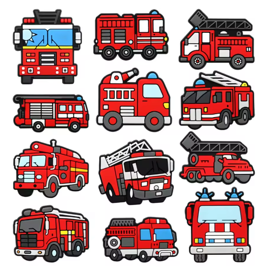 Fire Truck Croc Jewels